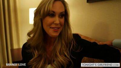 Brandi Love - Busty Blonde - Busty blonde cougar in sexy lingerie and stockings enjoys hotel room banging - sunporno.com