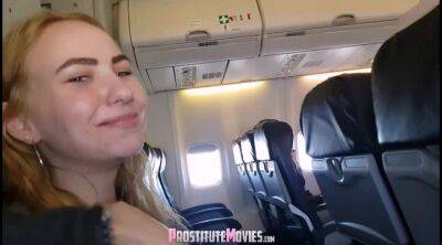 Nimpho teen blowjob in airplane in public - pornoxo.com