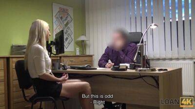 LOAN4K. Teen girl undresses in loan office for necessary check - sunporno.com - Czech Republic