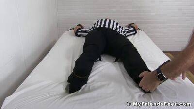 Foot fetish hunk tied up and tortured - sunporno.com