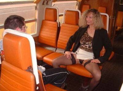 Amateur stepmom with boy in train - sunporno.com - France