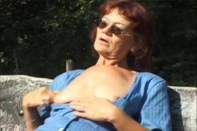 Masturbation in a public place. Grandma Marsha - sunporno.com