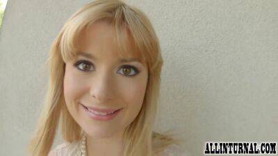 Bent Over - Pretty blonde is bent over and filled with spunk - sunporno.com