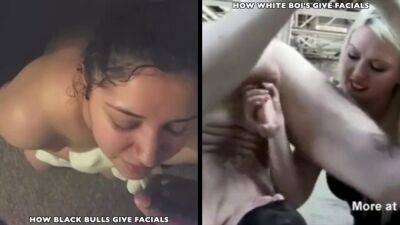Black vs White - Black Bull Facials vs White Boy Facials - sunporno.com