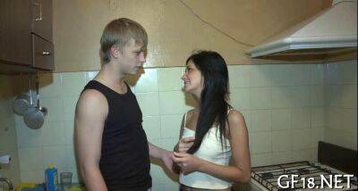Mesmerizing Russian teen makes her boyfriend a cuckold - sunporno.com - Russia