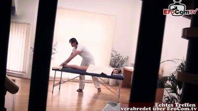 Slim blonde teen is pretending to be a masseuse, so she would fuck various guys - sunporno.com