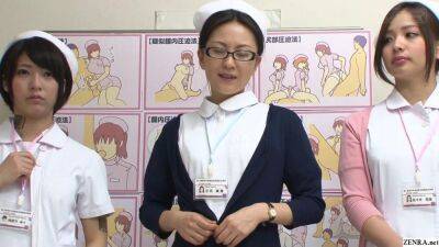 JAV CMNF group of nurses strip naked for patient Subtitled - sunporno.com - Japan