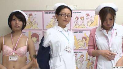 JAV CMNF group of nurses strip naked for patient Subtitled - sunporno.com - Japan