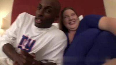 Black guy is fucking a chubby, blonde woman in many positions, to make her cum - sunporno.com