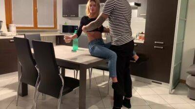 Skinny Hot Blonde Fucked On Kitchen Table Home Sex Part1 - pornoxo.com