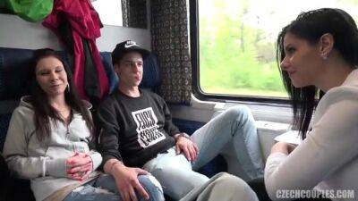 Slovakian teenagers fuck on the train - sunporno.com