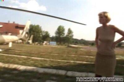 Slutty cum addicted light haired whores suck cocks in helicopter base - sunporno.com