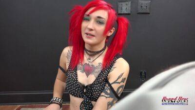 Skinny Gothic Redhead Babe Sucks Cock, Gives Rimjob and cum in mouth - sunporno.com