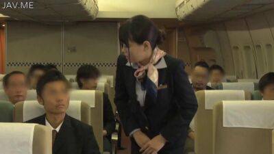 Japanese stewardesses seduce their horny passenger on the plane - sunporno.com - Japan