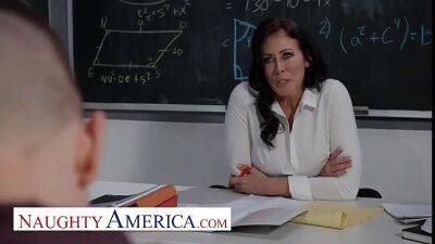 Straight Naughty America - Reagan Foxx Teaches Her Student A Special Lesson In Classroom - sunporno.com
