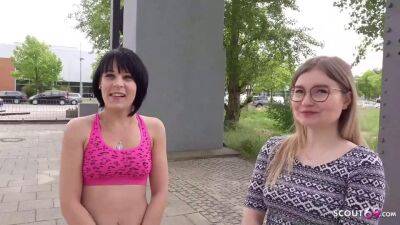 GermanScout - Two Skinny Girls First Time Ffm threesome sex At - Hard Core - sunporno.com