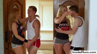 Busty Blonde - Hunk fresh stepsons fuck busty blonde stepmoms in foursome - sunporno.com