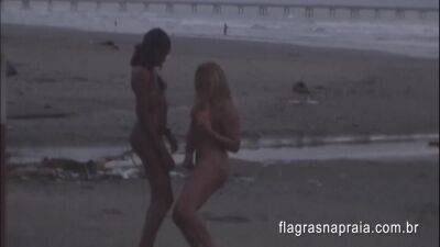 My wife's first time with another woman on the beach - sunporno.com - Brazil