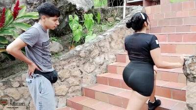 Latina with a big ass reaches a good agreement with her trainer and the very horny guy fucks her rich pussy - In Spanish - sunporno.com - India - Japan - Spain