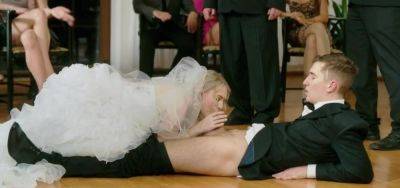 Sexy Blonde Babe Gets Carried Away At Her Wedding - inxxx.com