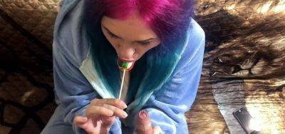Emo girlfriend sucks lollipop and something else in Stitch cosplay - inxxx.com - Russia
